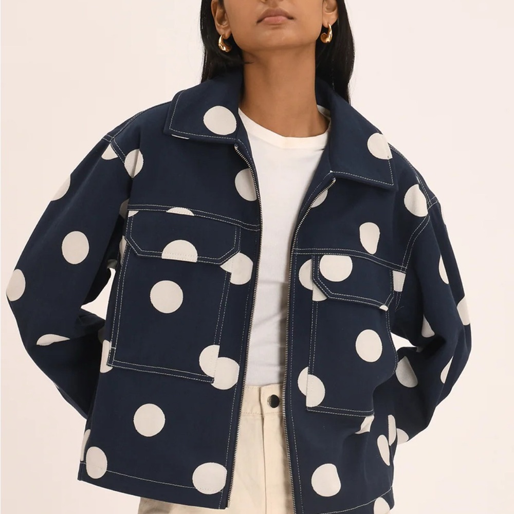 Steele Zelie Jacket in Navy Polka Dot